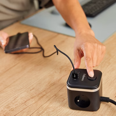 Immagine di Multipresa FELLOWES Power Cube tipo F colore nero