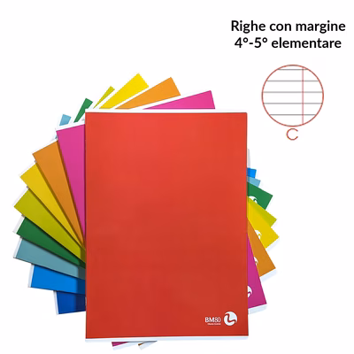 Immagine di Quaderno BM MAXI COLOR BASIC righe 4°-5° elementare con margine