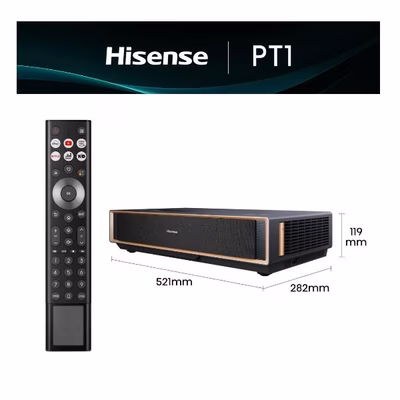 Immagine di Videoproiettore uhd 4K (3840x2160) 2.500 ansi lumen HISENSE LASER TV PT1 80-150'' 4K UHD TRIPLO LASE