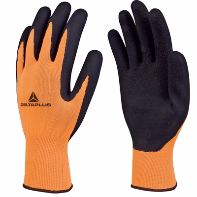 Immagine di Guanti in lattice grip alta visibilità DELTA PLUS APOLLON colore arancione fluo taglia 7 - paio