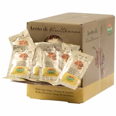 Immagine di Aceto di vino bianco VIANDER in bustina monoporzione da 5 ml