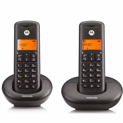 Immagine di Telefono cordless digitale MOTOROLA CORDLESS E202 DUO NERO 107E202