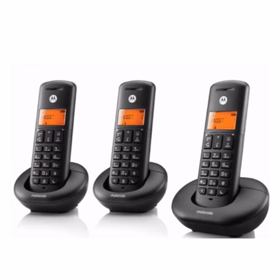 Immagine di Telefono cordless digitale MOTOROLA CORDLESS E203 TRIO NERO 107E203