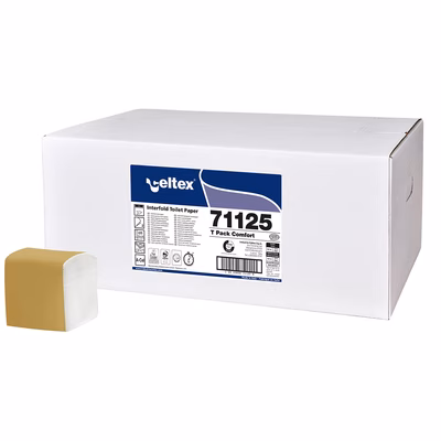 Immagine di Carta igienica intercalata CELTEX T PACK COMFORT 2 veli 225 fogli