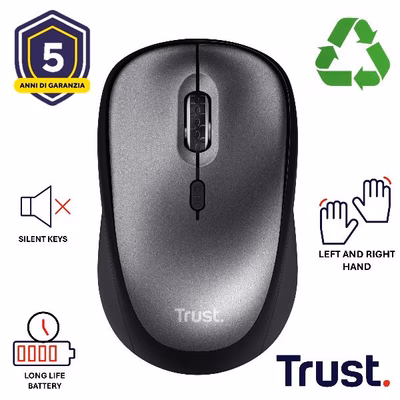 Immagine di TRUST MOUSE WIRELESS SILENZIOSO - 1600DPI - PLASTICA RIC 24549TRS