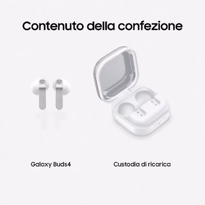 Immagine di Auricolari wireless si bluetooth bianco SAMSUNG GALAXY BUDS4 WHITE SM-R540NZWAITV