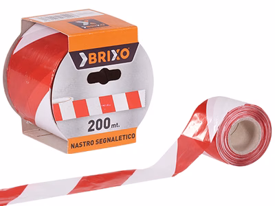 Immagine di Nastro segnaletico in polietilene mm 70x200 m bianco/rosso