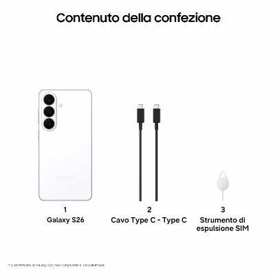 Immagine di Smartphone 512GB SAMSUNG GALAXY S26 12+512GB WHITE SM-S942BZWHEUE