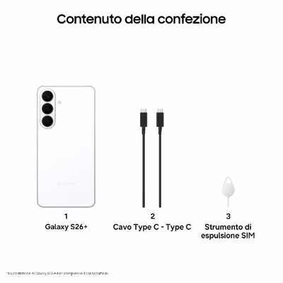 Immagine di Smartphone 256GB SAMSUNG GALAXY S26+ 12+256GB WHITE SM-S947BZWDEUE