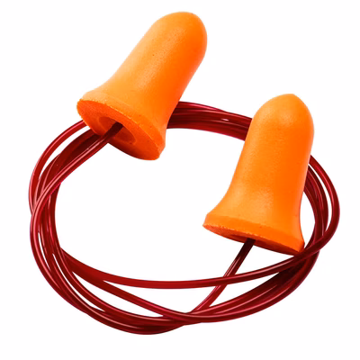 Immagine di Inserti auricolari bell comfort in pu con cordino 200 paia PORTWEST EP09 colore arancione