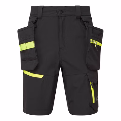 Immagine di Ev4 pantaloncini da lavoro leggeri con tasche porta-utensili removibili PORTWEST EV444 colore nero t