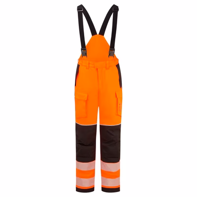 Immagine di Pw3 fr modaflame rain+ hi-vis pantaloni invernali con tasche holster PORTWEST FR426 colore arancione