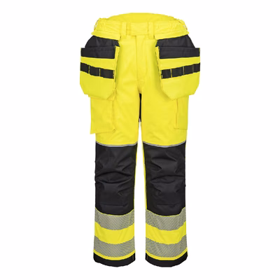 Immagine di Pw3 fr modaflame rain+ hi-vis pantaloni invernali con tasche holster PORTWEST FR427 colore Yellow/Bl