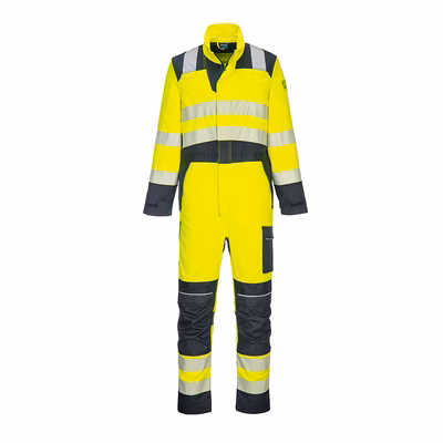 Immagine di Tuta da lavoro multinorma PORTWEST FR507 colore giallo/blu navy taglia L
