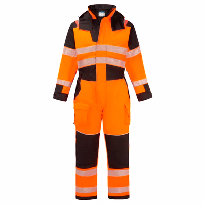 Immagine di Pw3 modaflame rain+ tuta invernale hi-vis multi-norm fr PORTWEST FR516 colore arancione/nero taglia
