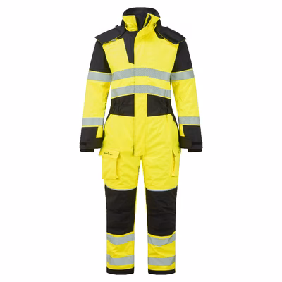 Immagine di Pw3 modaflame rain+ tuta invernale hi-vis multi-norm fr PORTWEST FR516 colore Yellow/Black taglia XL