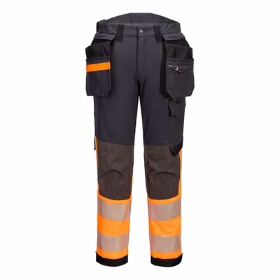 Immagine di Ev4 pantaloni stretch hi-vis classe 1 holster staccabile PORTWEST EV442 colore Orange/Metal Grey ta